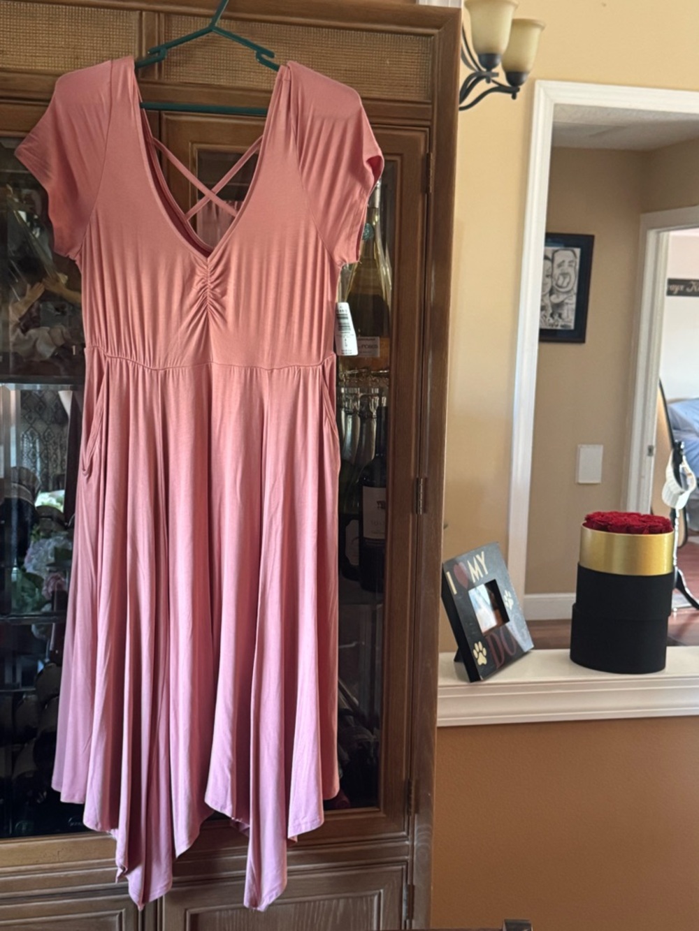 torrid Dusty Pink Asymmetrical V-Neck Crisscross Dress